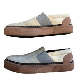 Lanvin Cream & Pink Slip-On Loafers